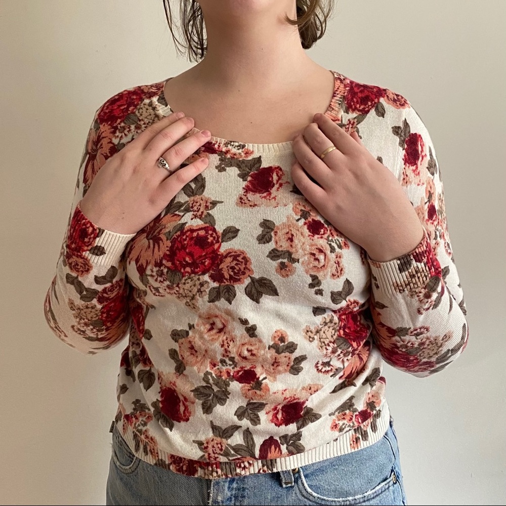 Garage Long Sleeve Floral Sweater